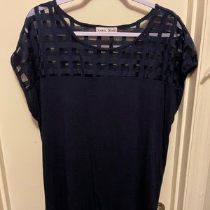 Navy Blue Blouse Top
